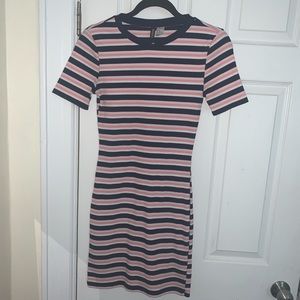 A H&M stripe bodycon dress